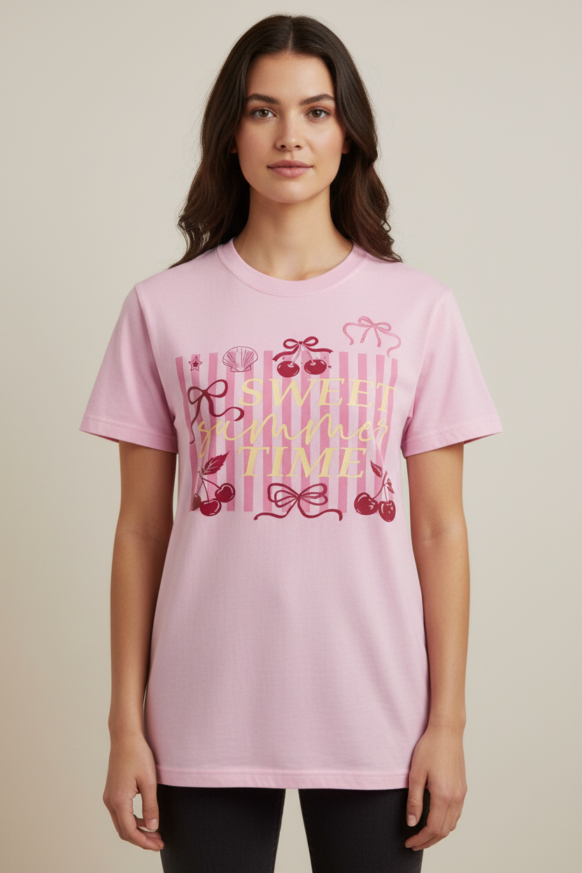 Sweet Summer Time Cherry Graphic Tee