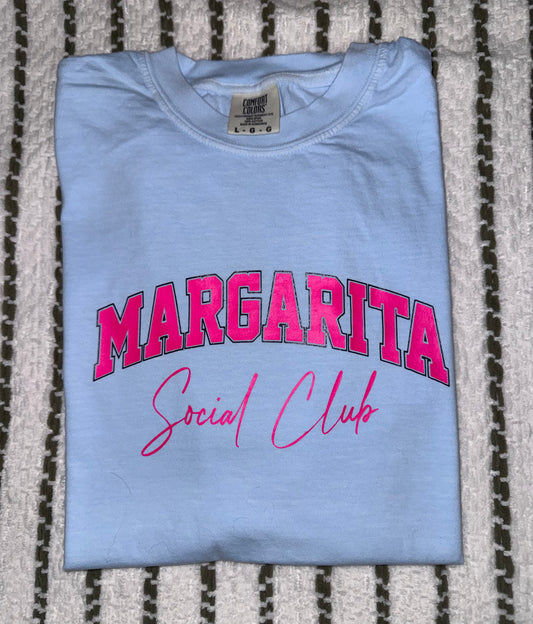 Margarita Social Club Graphic Tee – Light Blue