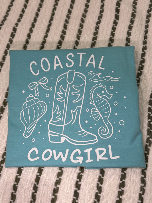 Coastal Cowgirl Tee (Turquoise)