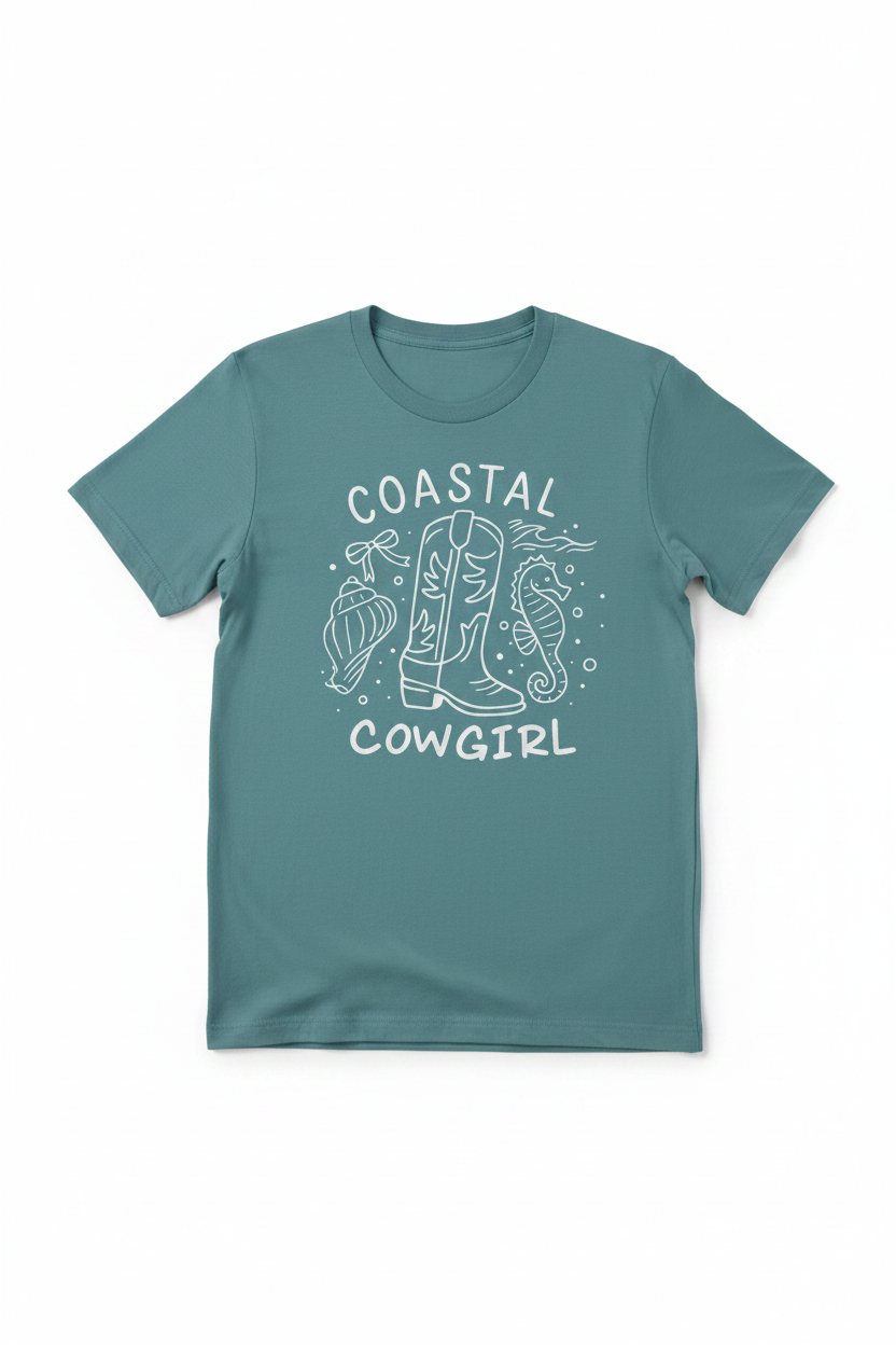 Coastal Cowgirl Tee (Turquoise)