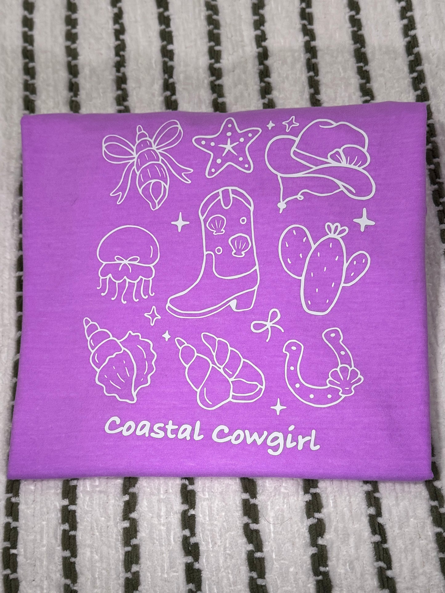 Coastal Cowgirl Icons Graphic Tee – Purple